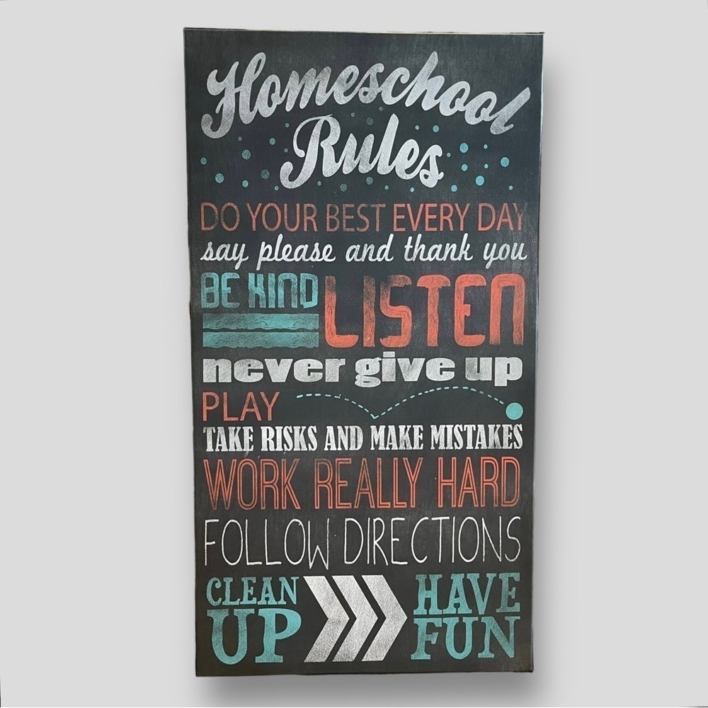 Renewing Minds My Mardel Homeschool Large Wall Art Rules Canvas Satin Trim